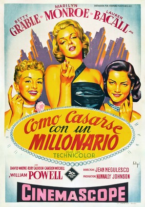 How to Marry a Millionaire - Spanish Movie Poster (thumbnail)