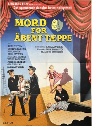 Mord for &aring;bent t&aelig;ppe - Danish Movie Poster (thumbnail)