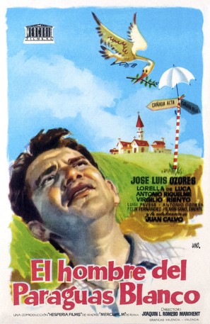 El hombre del paraguas blanco - Spanish Movie Poster (thumbnail)