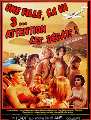 Une fille &ccedil;a va, trois, attention les d&eacute;g&acirc;ts! - French Movie Poster (thumbnail)