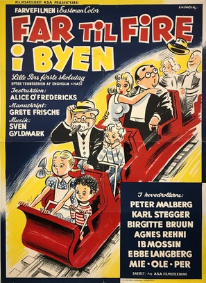 Far til fire i byen - Danish Movie Poster (thumbnail)