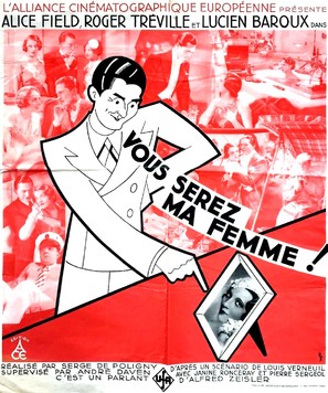 Vous serez ma femme - French Movie Poster (thumbnail)