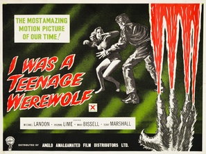 I Was a Teenage Werewolf - British Movie Poster (thumbnail)