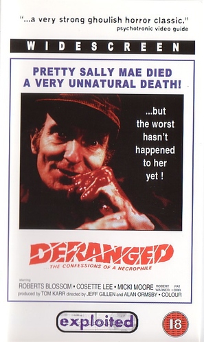 Deranged - British DVD movie cover (thumbnail)