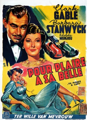 To Please a Lady - Belgian Movie Poster (thumbnail)