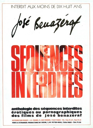 Anthologie des sc&egrave;nes interdites &eacute;rotiques et pornographiques de Jos&eacute; B&eacute;naz&eacute;raf - French Movie Poster (thumbnail)