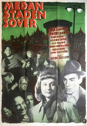 Medan staden sover - Swedish Movie Poster (thumbnail)