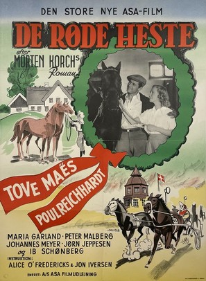 De r&oslash;de heste - Danish Movie Poster (thumbnail)