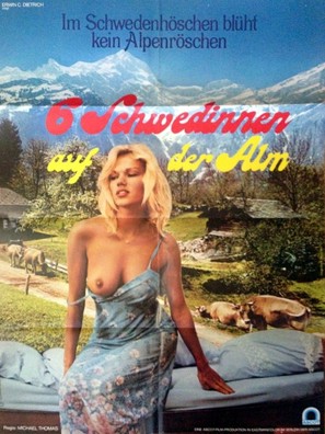 Sechs Schwedinnen auf der Alm - German Movie Poster (thumbnail)