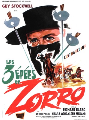 Le tre spade di Zorro - French Movie Poster (thumbnail)