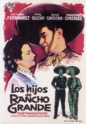 Los hijos de Rancho Grande - Spanish Movie Poster (thumbnail)