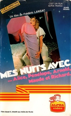 Mes nuits avec... Alice, P&eacute;n&eacute;lope, Arnold, Maud et Richard - French VHS movie cover (thumbnail)