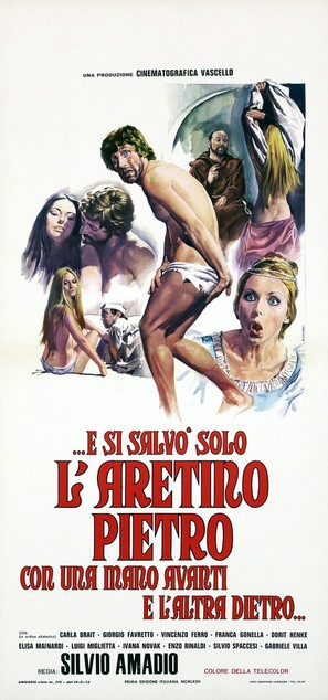 ...E si salv&ograve; solo l&#039;aretino Pietro con una mano avanti e l&#039;altra dietro - Italian Movie Poster (thumbnail)