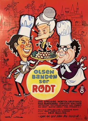 Olsen-banden ser r&oslash;dt - Danish Movie Poster (thumbnail)