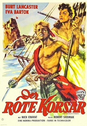 The Crimson Pirate - German Movie Poster (thumbnail)