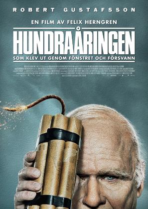 Hundra&aring;ringen som klev ut genom f&ouml;nstret och f&ouml;rsvann - Swedish Movie Poster (thumbnail)