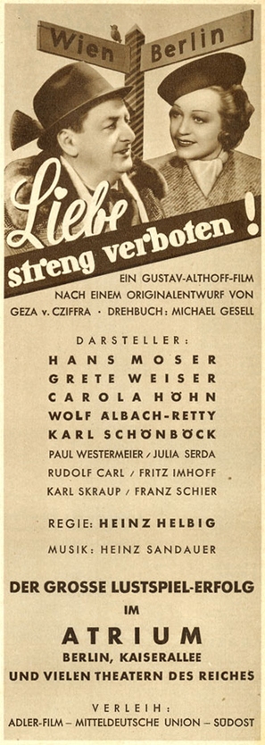 Liebe streng verboten - German poster (thumbnail)