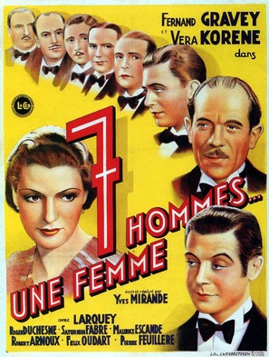 Sept hommes, une femme - French Movie Poster (thumbnail)
