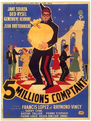 Cinq millions comptant - French Movie Poster (thumbnail)