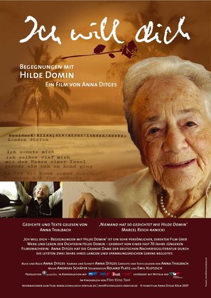 Ich will dich - Begegnungen mit Hilde Domin - German Movie Poster (thumbnail)