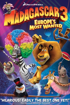 Madagascar 3: Europe&#039;s Most Wanted - DVD movie cover (thumbnail)