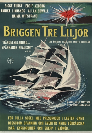 Briggen Tre Liljor - Swedish Movie Poster (thumbnail)