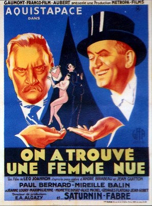 On a trouv&eacute; une femme nue - French Movie Poster (thumbnail)