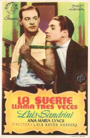 La suerte llama tres veces - Spanish Movie Poster (thumbnail)