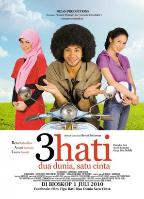 3 hati dua dunia, satu cinta - Indonesian Movie Poster (thumbnail)
