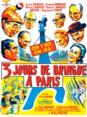 Trois jours de bringue &agrave; Paris - French Movie Poster (thumbnail)