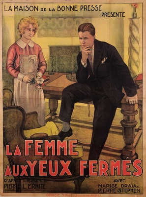 La femme aux yeux ferm&eacute;s - French Movie Poster (thumbnail)