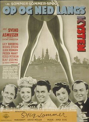 Op og ned langs kysten - Danish Movie Poster (thumbnail)
