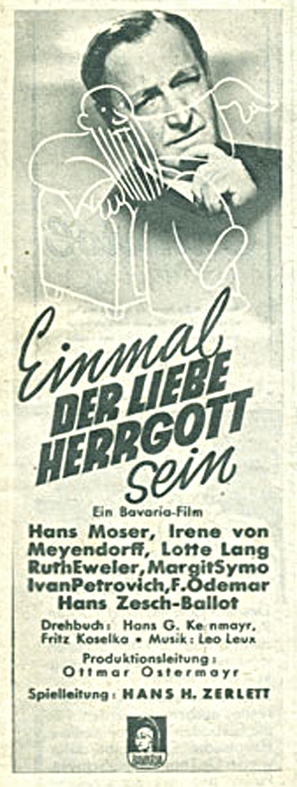 Einmal der liebe Herrgott sein - German poster (thumbnail)