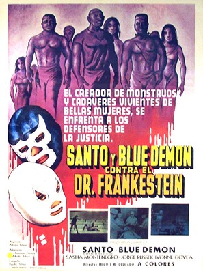 Santo y Blue Demon contra el doctor Frankenstein - Mexican Movie Poster (thumbnail)