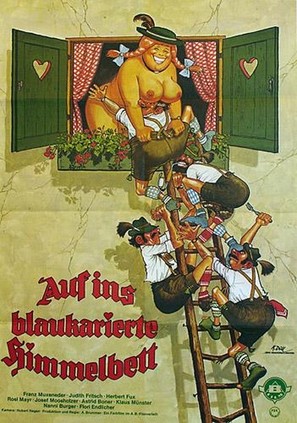 Auf ins blaukarierte Himmelbett - German Movie Poster (thumbnail)