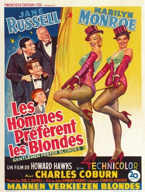 Gentlemen Prefer Blondes - Belgian Movie Poster (thumbnail)