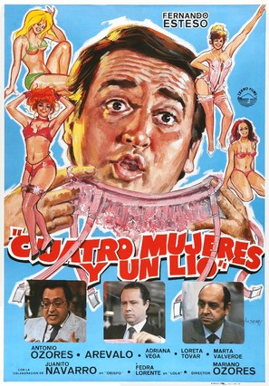 Cuatro mujeres y un l&iacute;o - Spanish Movie Poster (thumbnail)