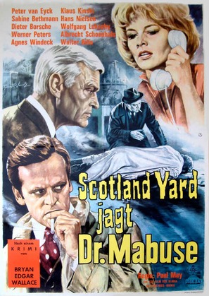 Scotland Yard jagt Dr. Mabuse - German Movie Poster (thumbnail)