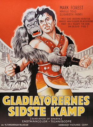 Maciste, gladiatore di Sparta - Danish Movie Poster (thumbnail)