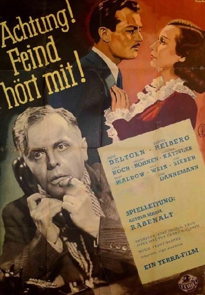 Achtung! Feind h&ouml;rt mit! - German Movie Poster (thumbnail)