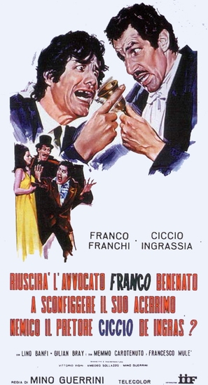 Riuscir&agrave; l&#039;avvocato Franco Benenato a sconfiggere il suo acerrimo nemico il pretore Ciccio De Ingras - Italian Movie Poster (thumbnail)