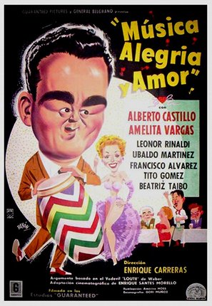 M&uacute;sica, alegr&iacute;a y amor - Argentinian Movie Poster (thumbnail)