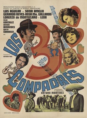 Los tres compadres - Mexican Movie Poster (thumbnail)