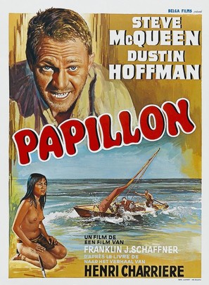 Papillon - Belgian Movie Poster (thumbnail)