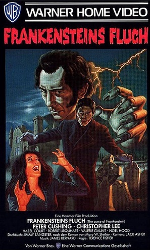 The Curse of Frankenstein - German VHS movie cover (thumbnail)