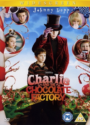 Charlie and the Chocolate Factory - British DVD movie cover (thumbnail)