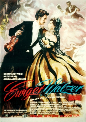 De levensroman van Johann Strauss - German Movie Poster (thumbnail)