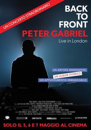 Back To Front Peter Gabriel Live in London - Italian Movie Poster (thumbnail)