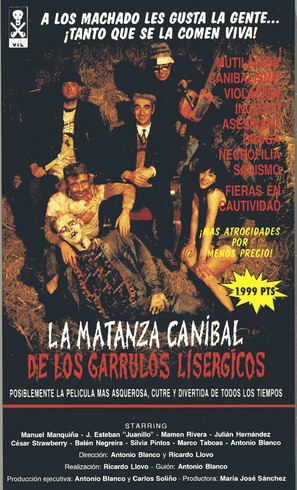 La matanza can&iacute;bal de los garrulos lis&eacute;rgicos - Spanish VHS movie cover (thumbnail)