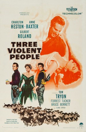 Three Violent People - Movie Poster (thumbnail)